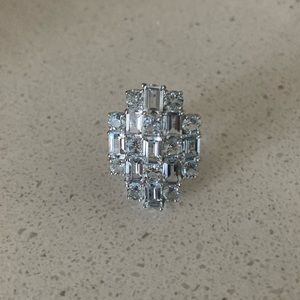 Silver Aquamarine ring. Size 5